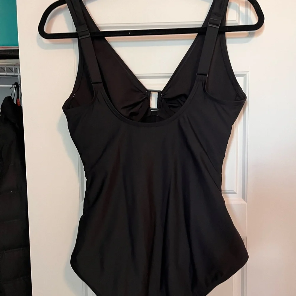 DKNY Sleek Black One-Piece Swimsuit - Picture 4 of 5